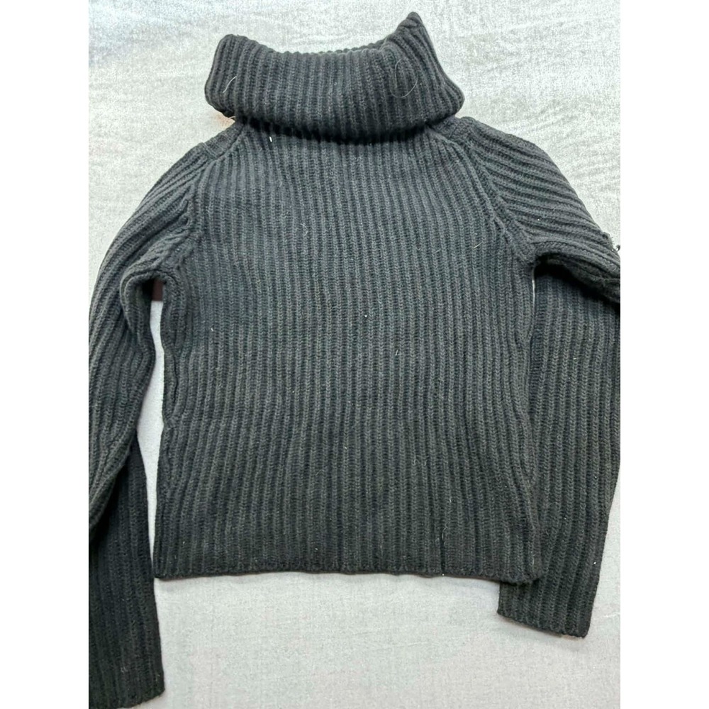 New with Defects Ralph Lauren Sport Cashmere Wool Sweater Turtleneck Black Small